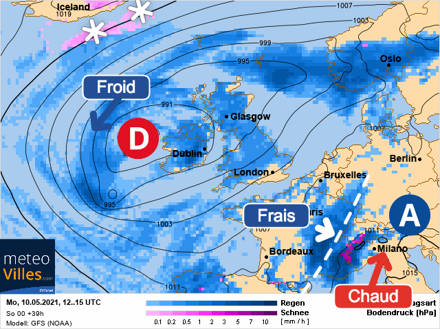 Carte météo Europe du 10/05/2021 à 1812