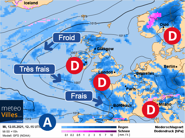Carte météo Europe du 12/05/2021 à 1812