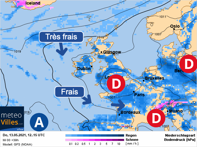Carte météo Europe du 13/05/2021 à 1812
