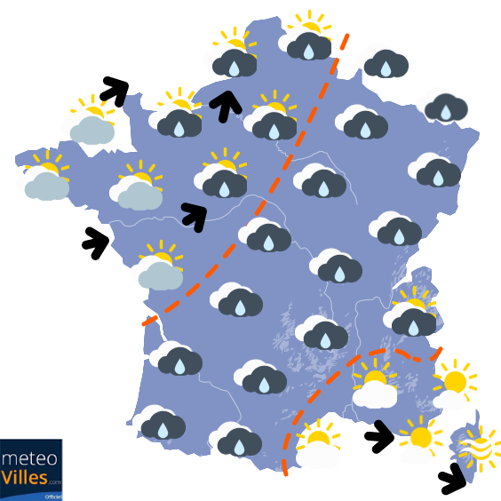 Carte de la situation météo