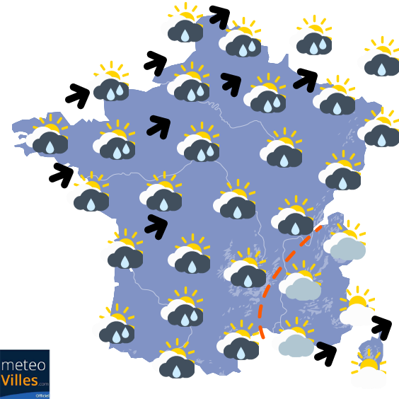 Carte de la situation météo