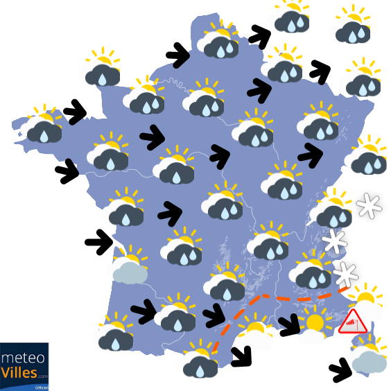Carte de la situation météo