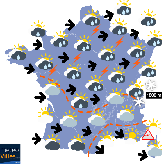 Carte de la situation météo
