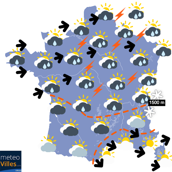 Carte de la situation météo