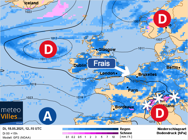 Carte météo Europe du 18/05/2021 à 1812
