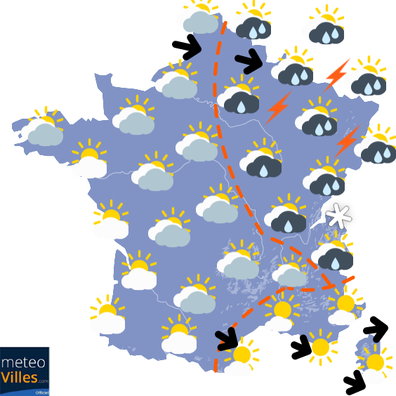 Carte de la situation météo