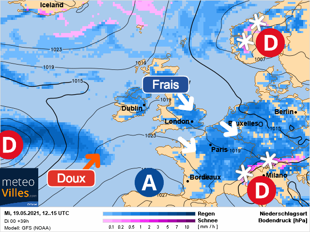 Carte météo Europe du 19/05/2021 à 1812