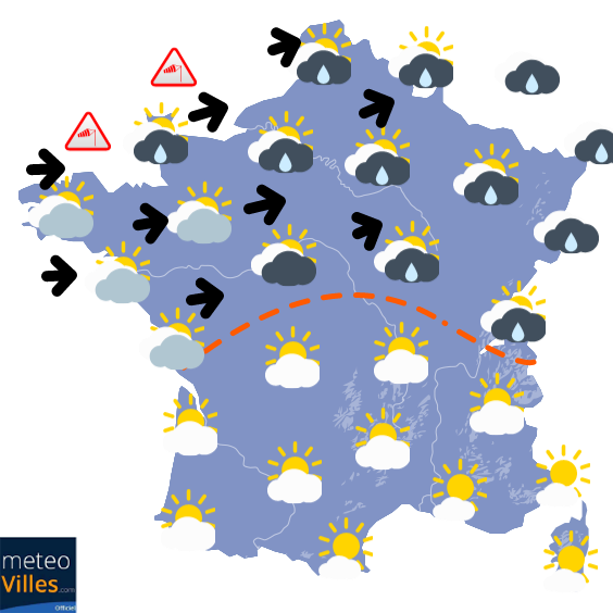 Carte de la situation météo