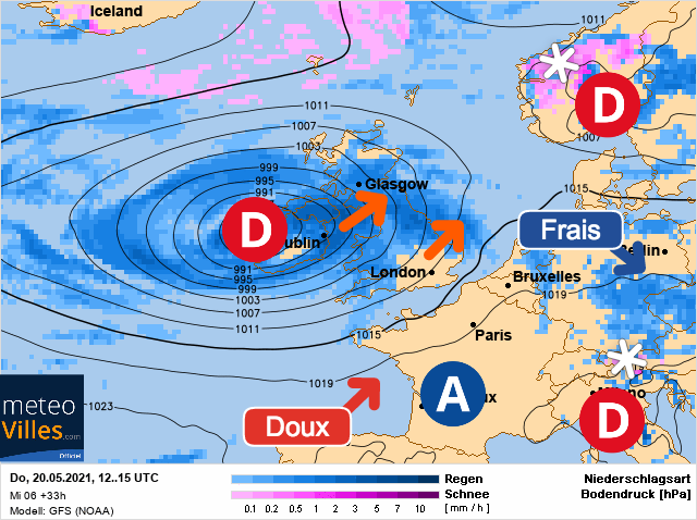 Carte météo Europe du 20/05/2021 à 1812