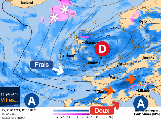 Carte météo Europe du 21/05/2021 à 1812