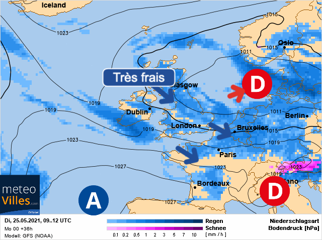Carte météo Europe du 25/05/2021 à 1812