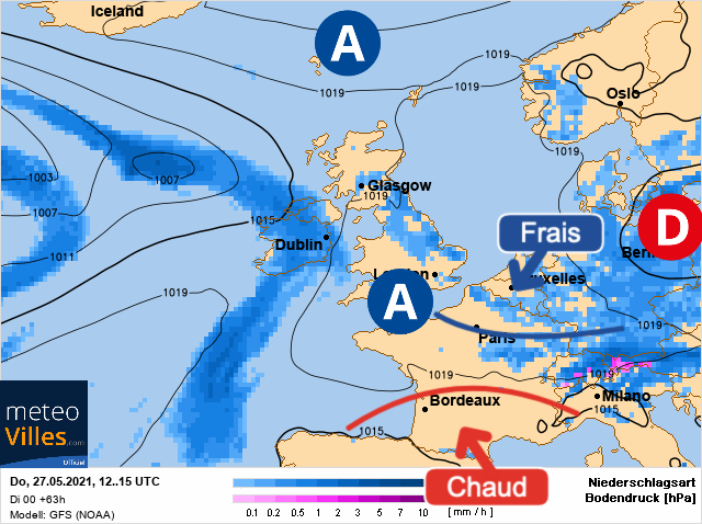 Carte météo Europe du 27/05/2021 à 1812