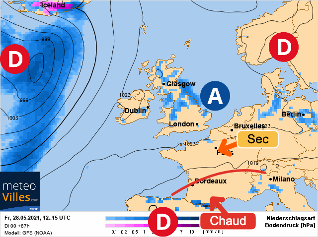 Carte météo Europe du 28/05/2021 à 1812