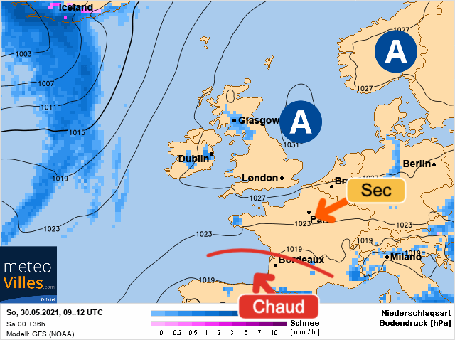 Carte météo Europe du 30/05/2021 à 1812