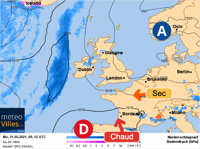 Carte météo Europe du 31/05/2021 à 1812