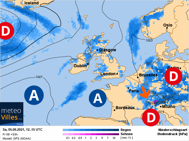 Carte météo Europe du 05/06/2021 à 1812