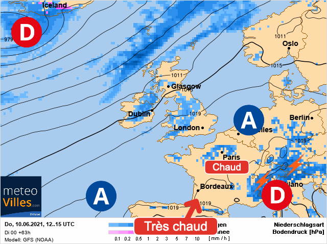 Carte météo Europe du 10/06/2021 à 1812