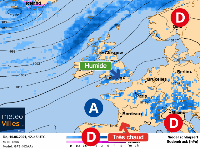 Carte météo Europe du 11/06/2021 à 1812
