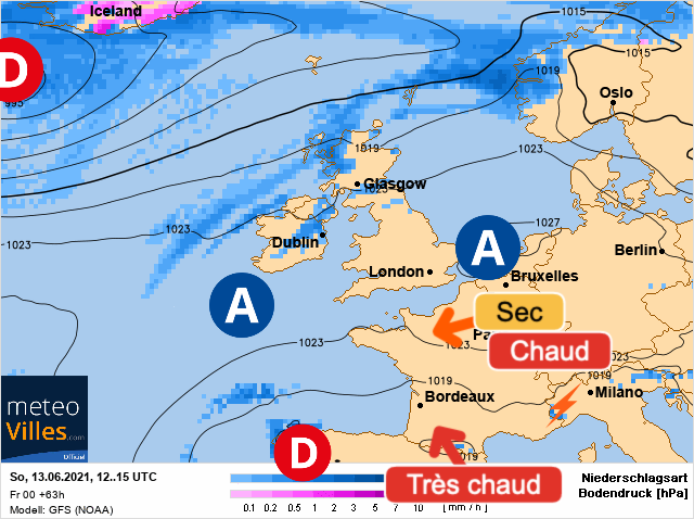 Carte météo Europe du 13/06/2021 à 1812