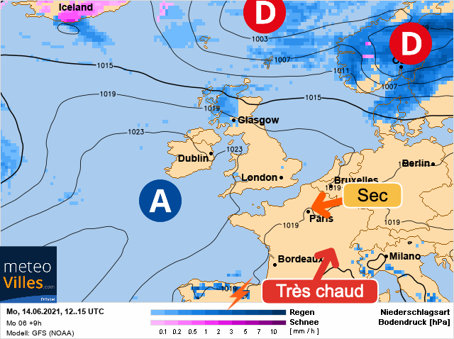 Carte météo Europe du 14/06/2021 à 1812