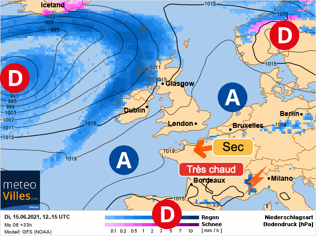 Carte météo Europe du 15/06/2021 à 1812