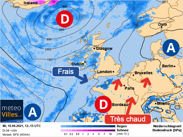 Carte météo Europe du 16/06/2021 à 1812