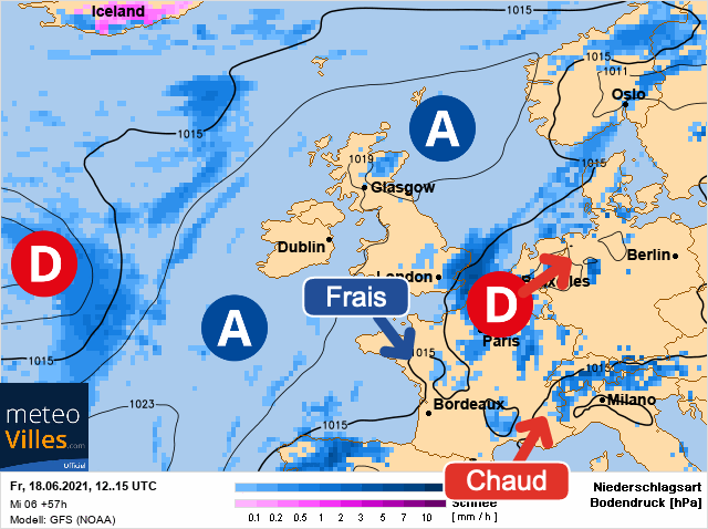 Carte météo Europe du 18/06/2021 à 1812