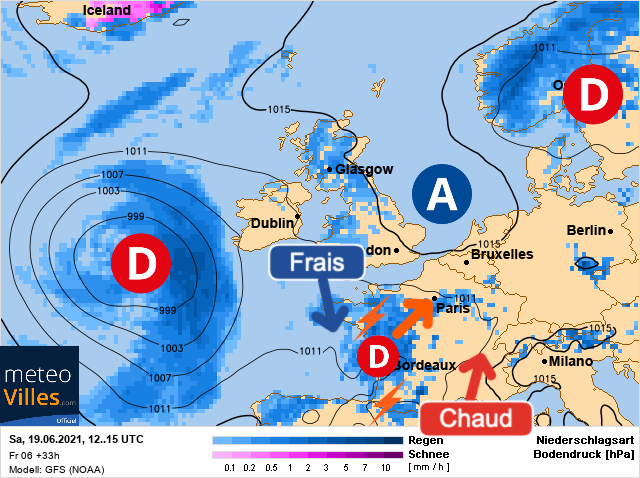 Carte météo Europe du 19/06/2021 à 1812