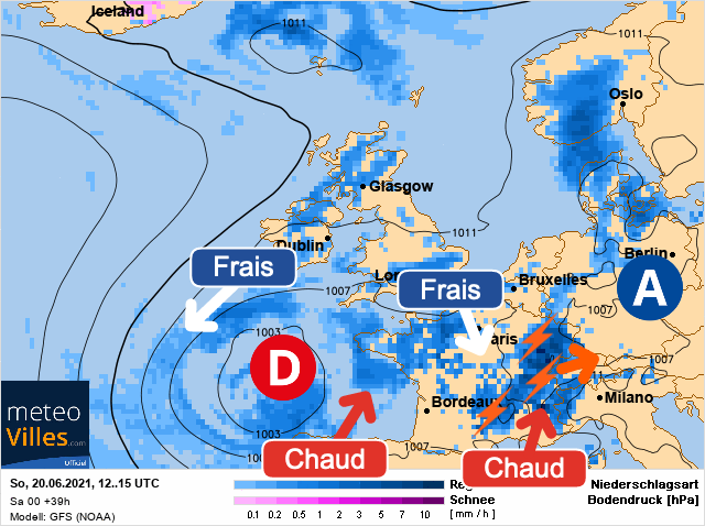 Carte météo Europe du 20/06/2021 à 1812