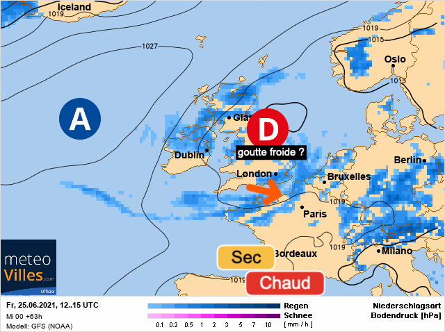 Carte météo Europe du 25/06/2021 à 1812
