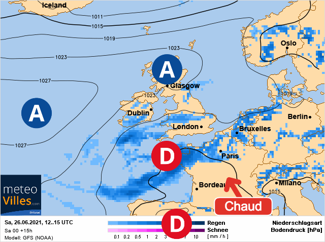 Carte météo Europe du 26/06/2021 à 1812