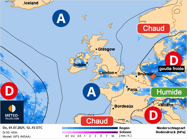 Carte météo Europe du 01/07/2021 à 1812