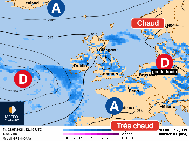 Carte météo Europe du 02/07/2021 à 1812