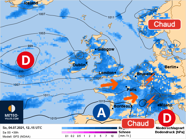 Carte météo Europe du 04/07/2021 à 1812
