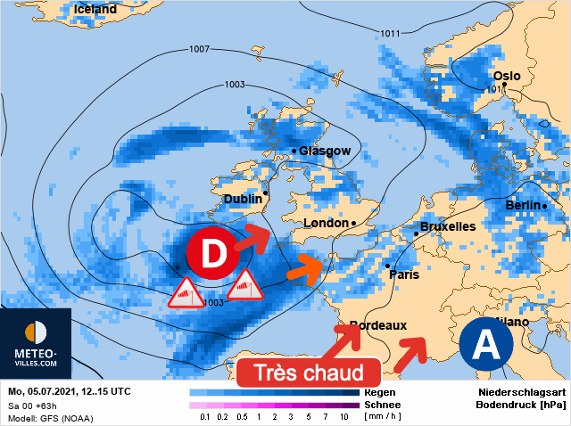 Carte météo Europe du 05/07/2021 à 1812