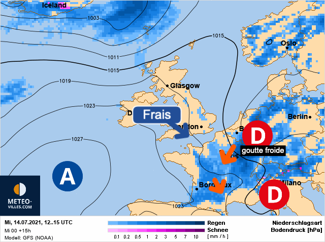 Carte météo Europe du 14/07/2021 à 1812