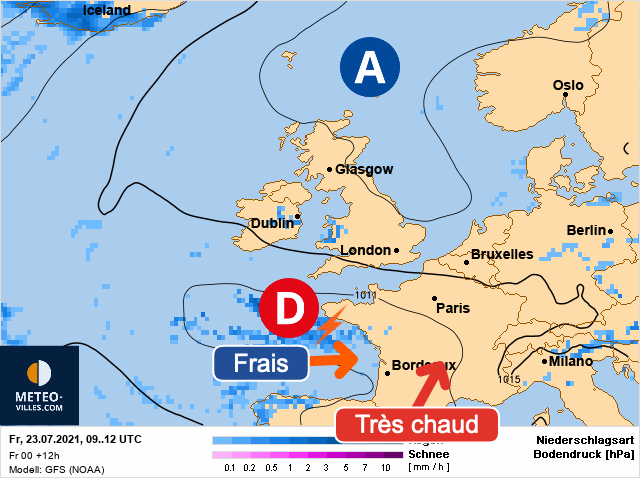 Carte météo Europe du 23/07/2021 à 1812