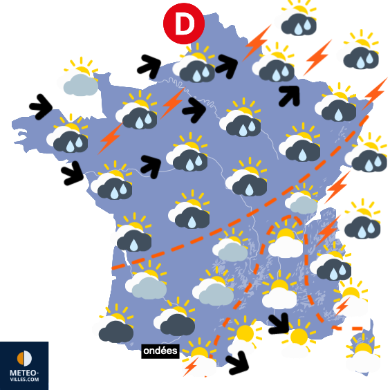 Carte de la situation météo