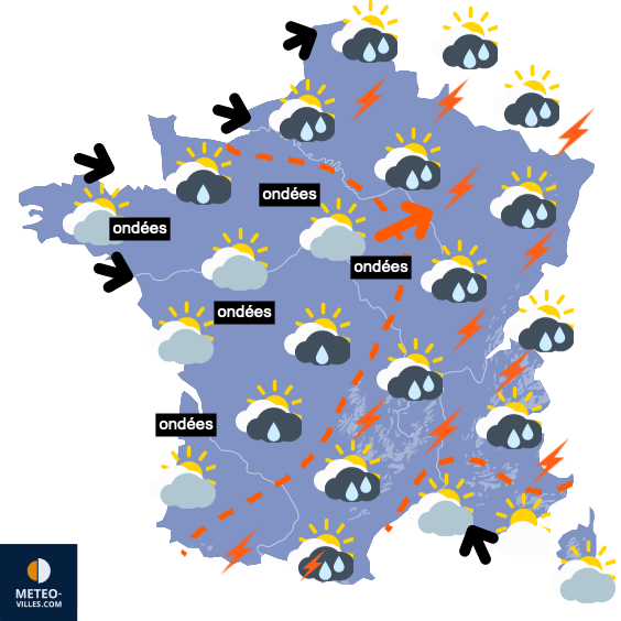 Carte de la situation météo
