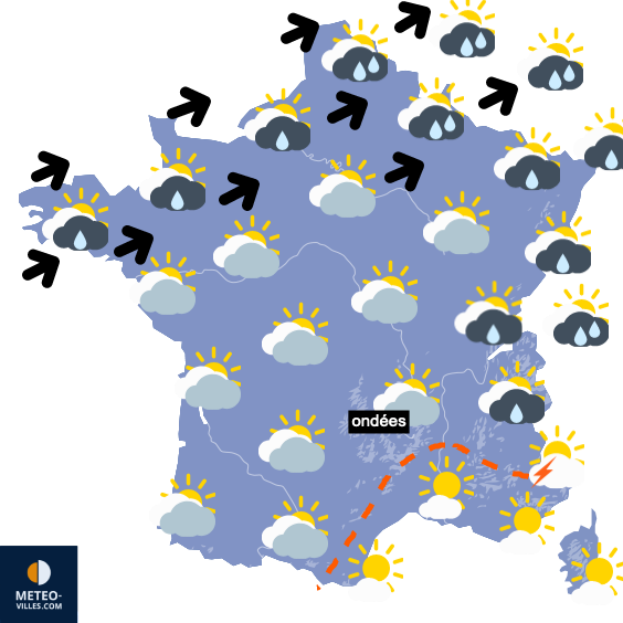 Carte de la situation météo