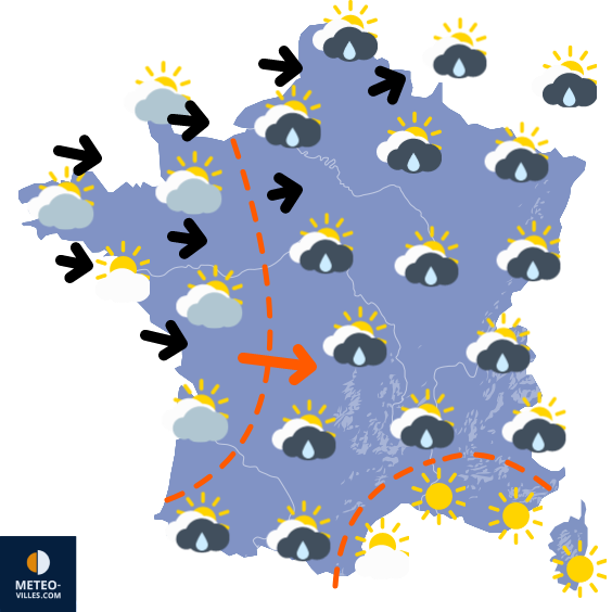 Carte de la situation météo