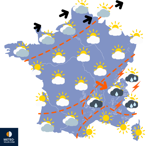 Carte de la situation météo