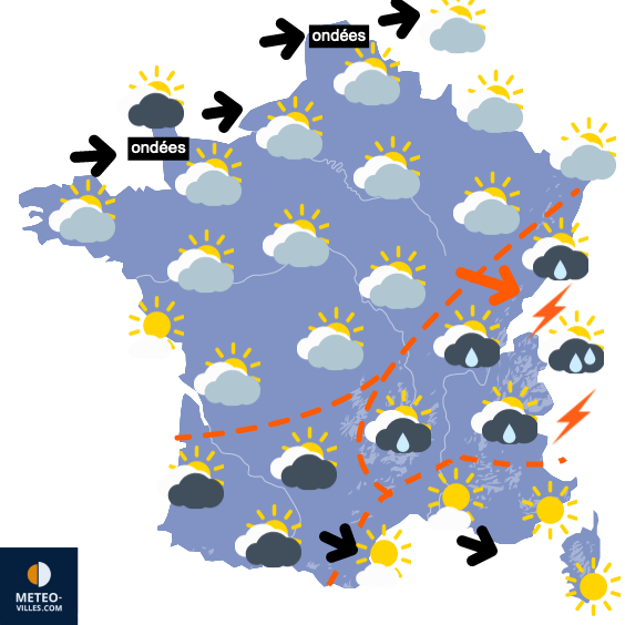 Carte de la situation météo