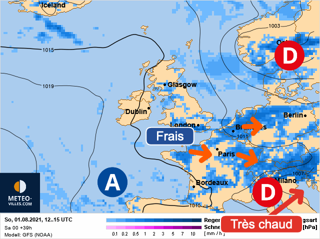 Carte météo Europe du 01/08/2021 à 1812
