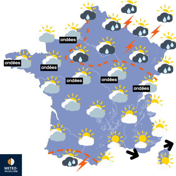 Carte de la situation météo