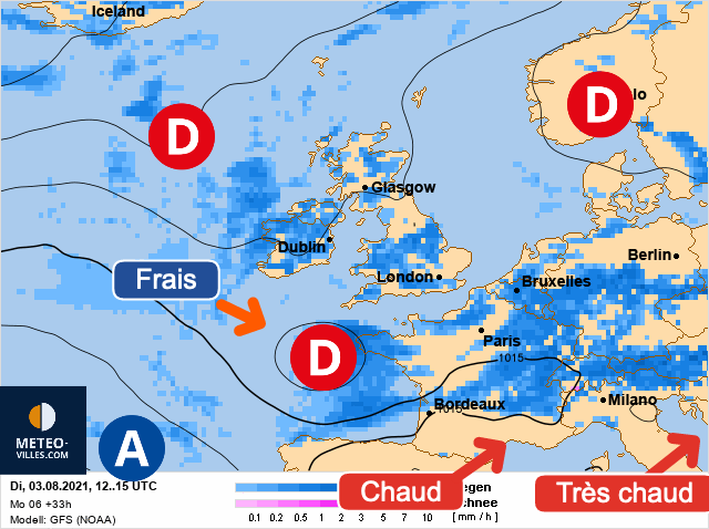 Carte météo Europe du 03/08/2021 à 1812