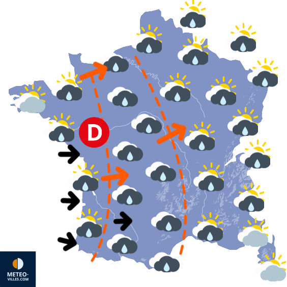 Carte de la situation météo