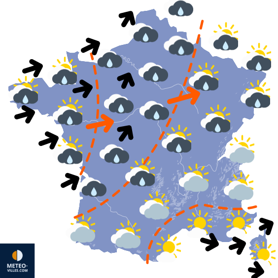 Carte de la situation météo