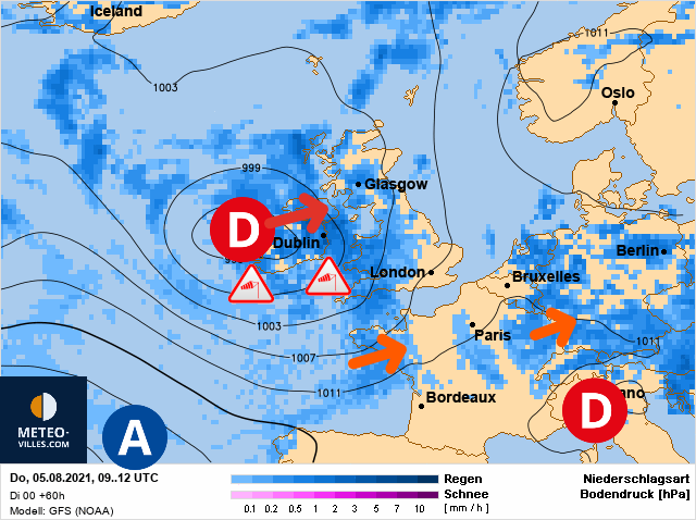 Carte météo Europe du 05/08/2021 à 1812