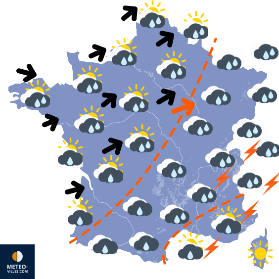 Carte de la situation météo